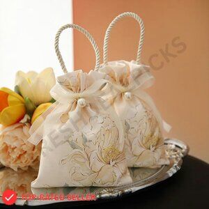 Elegant Satin Drawstring Gift Bags Minimal Chic Wedding Party Favors